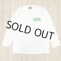 Lサイズラスト1枚で終了 FUCKIN' MELLOW CLOTHING / Boxlogo ヘンリーネック 長袖 Tシャツ WHITE