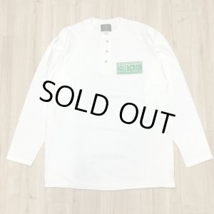 画像1: Lサイズラスト1枚で終了 FUCKIN' MELLOW CLOTHING / Boxlogo ヘンリーネック 長袖 Tシャツ WHITE