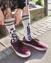 MERGE4 SOCKS / SUBLIME - CHAZ TAG WHITE ソックス