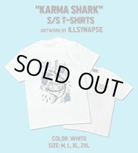 Mサイズラスト1枚で終了 FUCKIN' MELLOW CLOTHING / "KARMA SHARK" designed by illsynapse Tシャツ WHITE