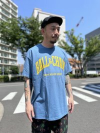 FUCKIN' MELLOW CLOTHING / Long Beach Posse artwork by PICTURE MOUSE 半袖 Tシャツ INDIGO BLUE