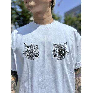 画像2: FUCKIN' MELLOW CLOTHING / Old Panther artwork by JUN of Black Star Tattoo 半袖 Tシャツ WHITE