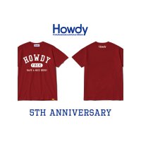 HOWDY / College Tシャツ バーガンディー