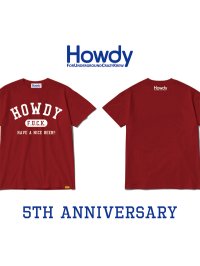 HOWDY / College Tシャツ バーガンディー