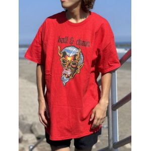 画像2: 送料無料 OPIE ORTIZ x BALL&CHAIN / "ORTIZ" 1998-2024 Reprint Red Devil Tシャツ レッド