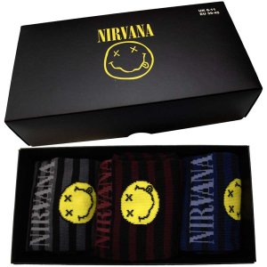 画像2: ラスト1箱で終了 NIRVANA / Smile Logo オリジナルボックス入り 靴下3足セット