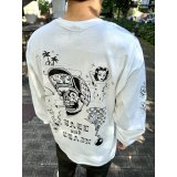 送料無料 FUCKIN' MELLOW / LBC Skull Artwork by WACKY 長袖ポケットTシャツ ホワイト