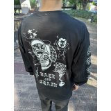 送料無料 FUCKIN' MELLOW / LBC Skull Artwork by WACKY 長袖ポケットTシャツ ブラック