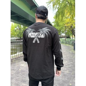 画像1: 送料無料 Lサイズ限定1枚のみ MINOS / X Palm Tree 長袖Ｔシャツ ブラック