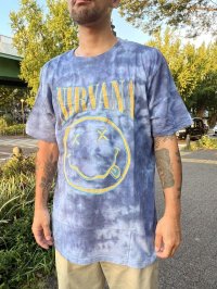NIRVANA / Happy Face Blue Stroke (Wash Collection) Tシャツ