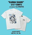 画像1: Mサイズラスト1枚で終了 FUCKIN' MELLOW CLOTHING / "KARMA SHARK" designed by illsynapse Tシャツ WHITE (1)