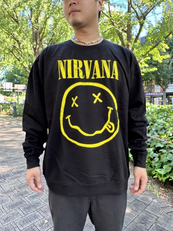 画像1: 送料無料 NIRVANA / Yellow Happy Face スウェット (1)