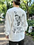 画像2: 送料無料 FUCKIN' MELLOW / LBC Skull Artwork by WACKY 長袖ポケットTシャツ ホワイト (2)