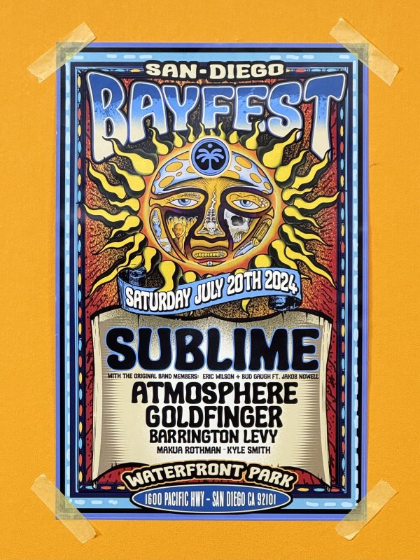 画像1: SUBLIME DJ PRODUCT 買い付けアイテム 2枚限定 SAN DIEGO BAYFEST / 2024 ポスター (43センチx28センチ) (1)